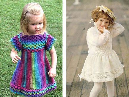 Croșetat rochie de croșetat și rochie tricotată tricotat ace - rochie tricotată pentru fată