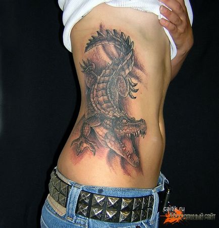 Semnificația unui tatuaj al unui crocodil și aligator - fotografii ale unui tatuaj