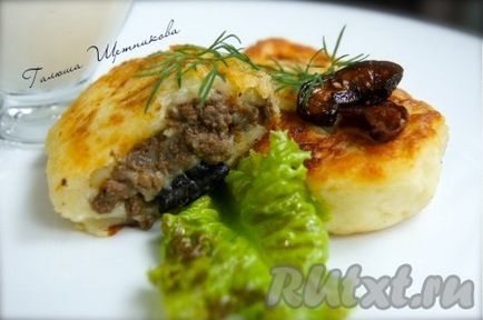 Зрази картопляні з м'ясом і грибами - рецепт з фото