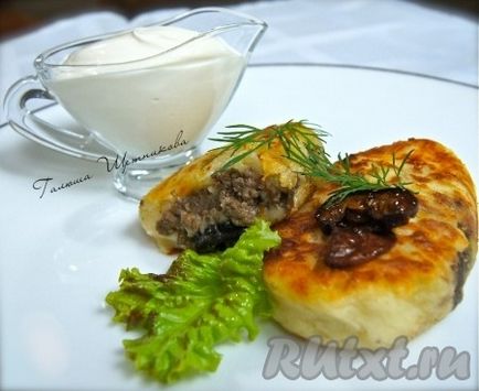 Зрази картопляні з м'ясом і грибами - рецепт з фото