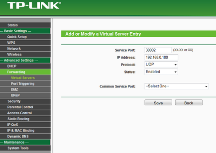 Baza de cunoștințe - configurarea routerelor tp-link pentru exemplul wr720n