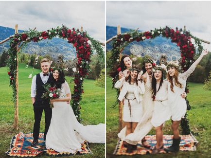 Boho esküvő az Alpok Anna kozdurovoy - egyszerű túl