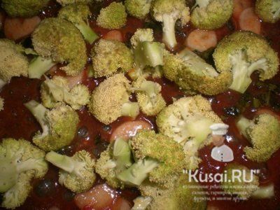 Broccoli cu busuioc în sos de roșii - rețetă de gătit cu fotografii