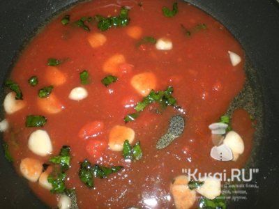 Broccoli cu busuioc în sos de roșii - rețetă de gătit cu fotografii