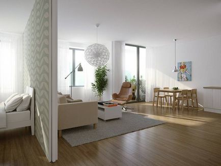 Egy hálószobás apartman Hruscsov átalakításáról és tervezés