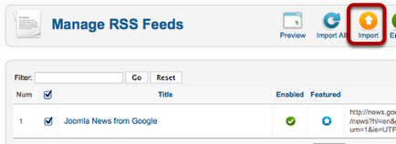 Використовуємо feedgator для імпорту rss-стрічки в joomla