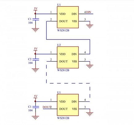 Fabricarea unei rigle de la 10 diode emitatoare de lumina ws2812b
