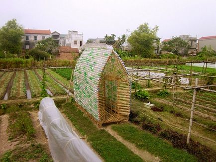 Creative növényi üvegház, kerti bútor műanyag palackok
