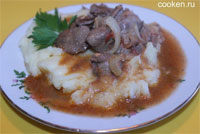 Csirkemáj mártással - recept fotókkal (recept) Csirkemáj mártással - recept fotókkal