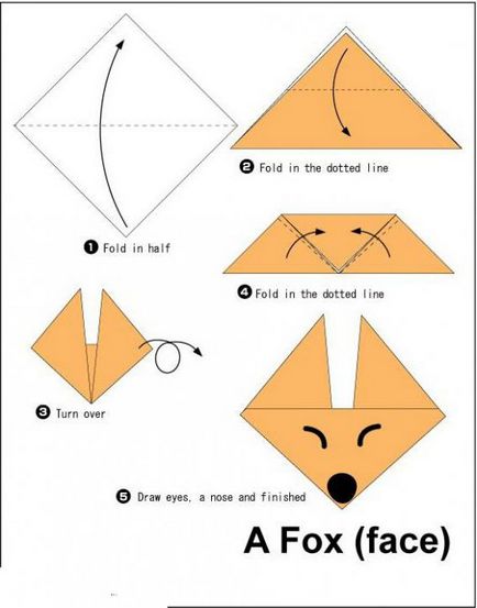 Fox-origami clasă de master pe asamblare