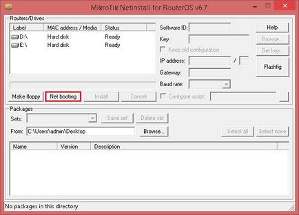 Mikrotik katasztrófa-elhárítás, operációs rendszer firmware frissítés