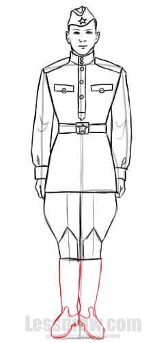 Desenați un soldat de tablă în etape