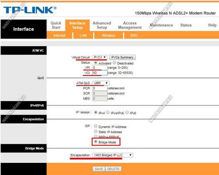 Configurarea serverului tp-link td-w8901n (Internet iptv), configurarea echipamentului