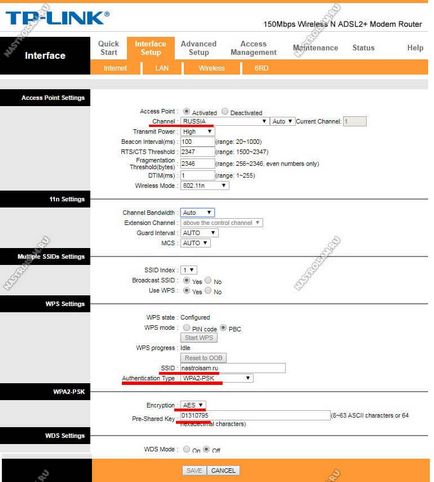 Configurarea serverului tp-link td-w8901n (Internet iptv), configurarea echipamentului