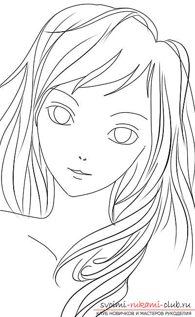 Нескладне малювання обличчя дівчини в стилі аніме, стане ще простіше, якщо ви скористаєтеся поетапної