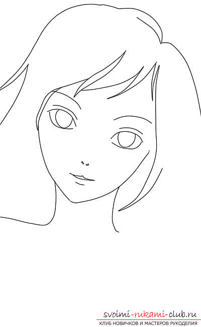 Нескладне малювання обличчя дівчини в стилі аніме, стане ще простіше, якщо ви скористаєтеся поетапної