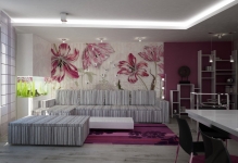 Wallpaper cu flori mari pentru pereți, o frumoasă floare în interior, fotografii de trandafiri roșii și mac,