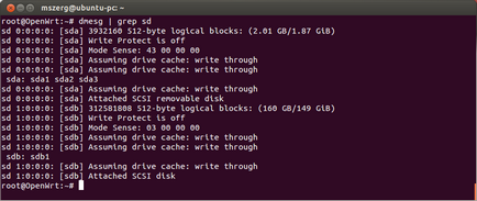 Conectare simultană a unității usb-flash și usb-hdd în openwrt