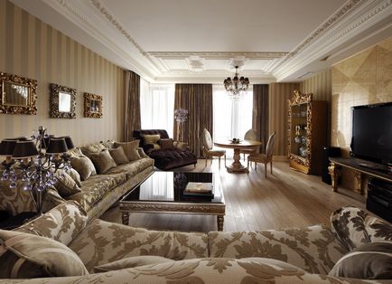 Design interior al livingului într-un stil modern și clasic, designul podelei, pereților și tavanelor, idei