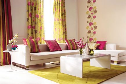 Belsőépítészet nappali modern és a klasszikus stílus, a forma padló, fal és mennyezet ötletek
