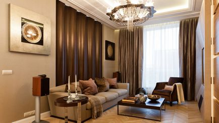 Оформлення інтер'єру вітальні в сучасному і класичному стилі, дизайн підлоги, стін і стелі, ідеї