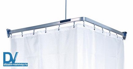Оптимальна штанга для штори в ванну кімнату і кутова г-подібна поперечина