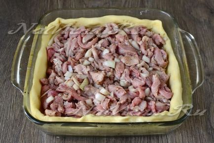 Pite hús és a burgonya a sütőben, egy lépésről lépésre recept fotók
