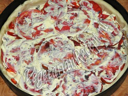 Torta nyers burgonyát, paradicsom és paprika - egy recept egy fotó