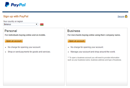 Sistemul Paypal din Belarus