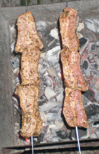 Kebab shish uimitor de la coaste de porc