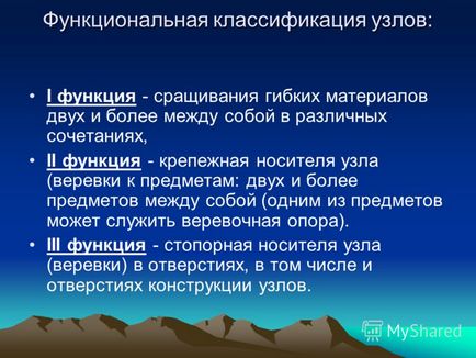 Презентація на тему не вміння в'язати вузли - не оберігає вас від травм! Туристичні вузли, їх