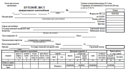 Подорожній лист автокрана