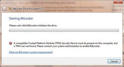 Lucrul cu instrumentul bitlocker fără TPM, ferestrele este pro