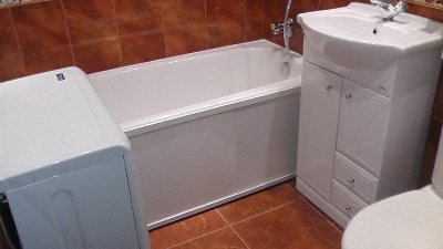 Fürdőszoba felújítás Hruscsov (Hruscsov) Felújított fürdőszoba a Hruscsov