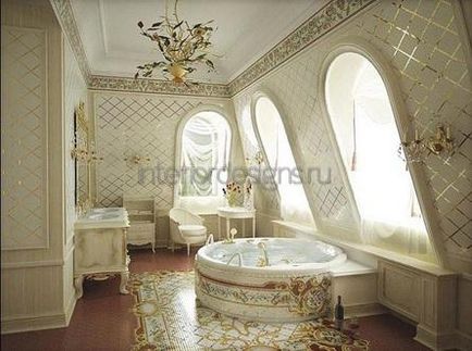 Baie de lux - principiile de decorare a camerei în stil baroc