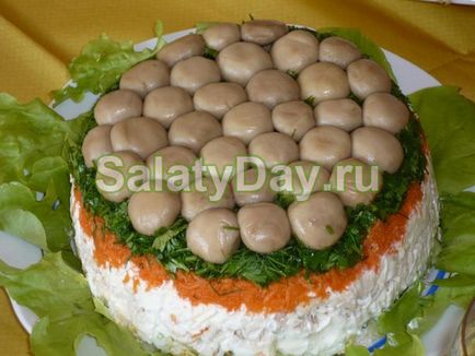 Салат грибна поляна - прикраса будь-якого святкового столу рецепт з фото і відео