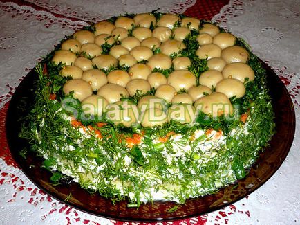 Salata de ciuperci de luncă - decorarea oricărei rețete de masă festivă cu fotografie și video