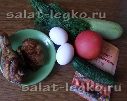 Салат з курки з кабачком рецепт з фото