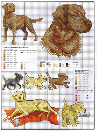 Схема вишивки хрестом собаки - символу 2018 року, новорічна