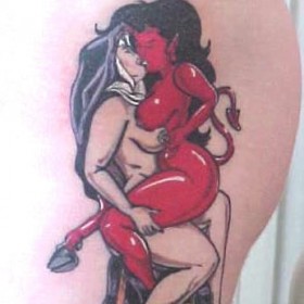 Tattoo Devil este sensul unui simbol pentru fete și băieți