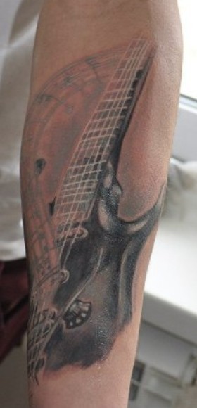 Tattoo Guitar (gitár Man alkar) gitár tetoválás