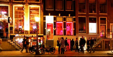 Street piros lámpás negyed Amszterdam (fotó, leírás)