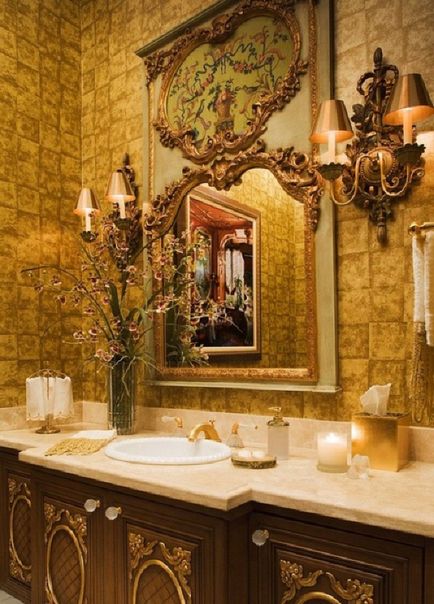 Fürdőszoba-ben barokk stílusban - 19 fotó belsőépítészeti