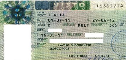 Viza în Italia în 2017 documente pentru primirea prin Ambasadă sau Vc