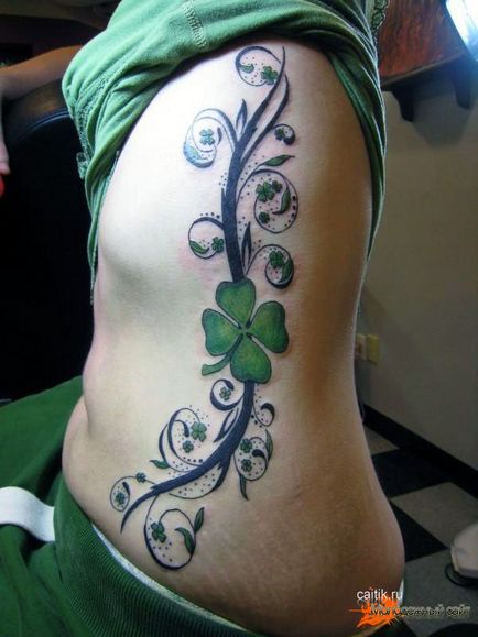 Semnificația trifoiului tatuaj trifoi și trifoi cu patru frunze - fotografii ale tatuajelor