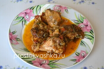 Chakhokhbili Chicken grúz - egy egyszerű recept a fotó