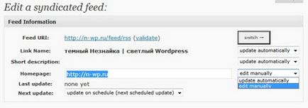 Feedwordpress - automatikus szindikált RSS-en keresztül a wordpress