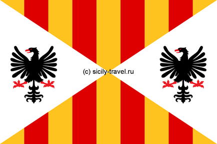 Zászló és embléma Szicília - egy sziget Szicília orosz