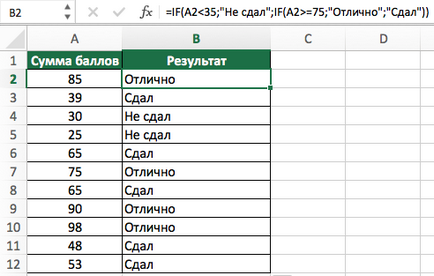 Funkciót, ha (ha), hogy az Excel