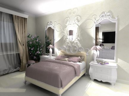Interiorul dormitorului în stil neoclasic